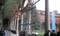 Utilizzo di trabattelli mobili per posa struttura in ferro
